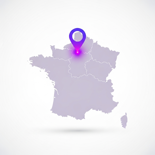 Carte de France avec l'Île-de-France mise en évidence